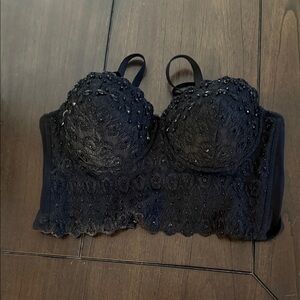 Windsor Black Studded Lace Bra